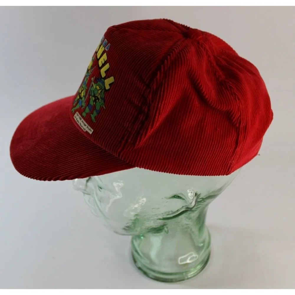 Rare Vintage Red 1988 Teenage Mutant Ninja Turtles Corduroy Hat Size Boys Mirage